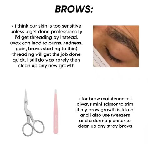 Eyebrow Glow Up, Brow Care Beauty Tips, Actual Glow Up Tips, Extreme Glow Up Tips, Selfcare Habits, Brow Maintenance, Wonyoungism Tips, Glow Uo Tips For Girl, Hygiene Hacks