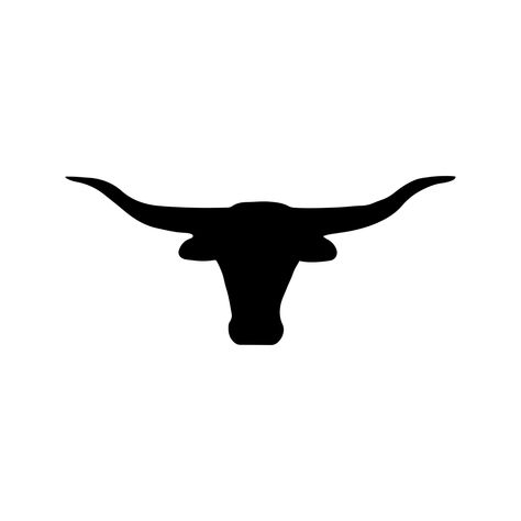 Longhorn Tattoo Outline, Western Doodles Easy, Longhorn Stencil, Longhorn Drawing, Texas Longhorn Tattoo, Cute Parking Spot Painting Ideas, Texas Illustration, Longhorn Tattoo, Parking Spot Painting