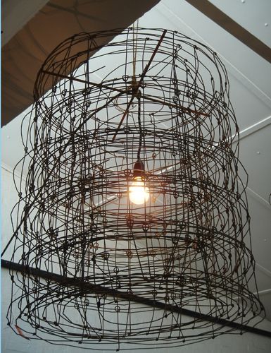 * Wire Pendant Light, Deco Nature, Deco Luminaire, Wire Lights, Industrial Lamp, The Ceiling, Industrial Lighting, Lighting Inspiration, Diy Lighting