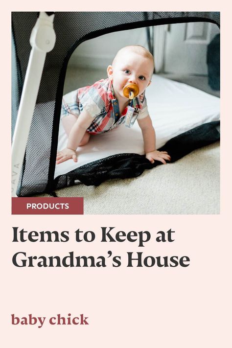 Save your sanity and go ahead and keep some things at your mom's house. Check out our must-have items to keep at Grandma's house! #grandmashouse #grandparentshouse #grandma #grandparents Grandma’s House Nursery, Nursery At Grandparents House, Grandmas House Nursery, Granddaughter Room At Grandmas, Grandma's Nursery Ideas, Grandchild Room At Grandmas, Grandma Nursery Ideas, Baby Room At Grandmas House, Grandkids Room At Grandmas Ideas