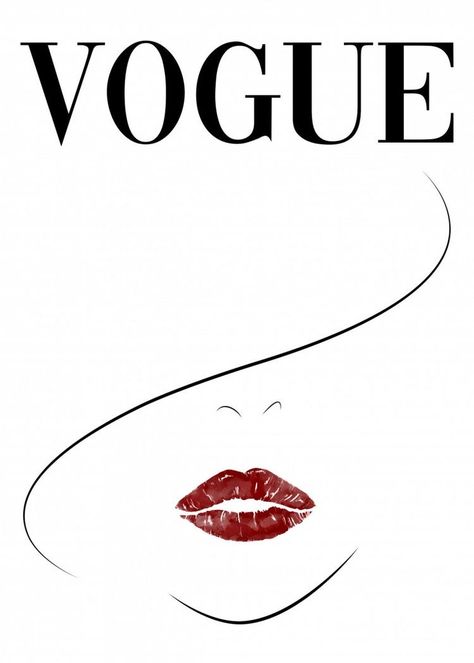 Vogue Covers Art, Vogue Illustrations, Vogue Magazine Cover, Vogue Magazine Covers, Vogue Covers, Girl Posters, Fashion Wall Art, Black And White Aesthetic, Text Art