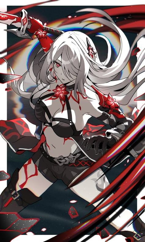 Acheron From Honkai Star Rail #HonkaiStarRail #Acheron Top 10 Best Anime, Scary Animals, Anime Warrior, Modern Fantasy, Honkai Star Rail, Star Rail, White Hair, Manga Girl, Interesting Art