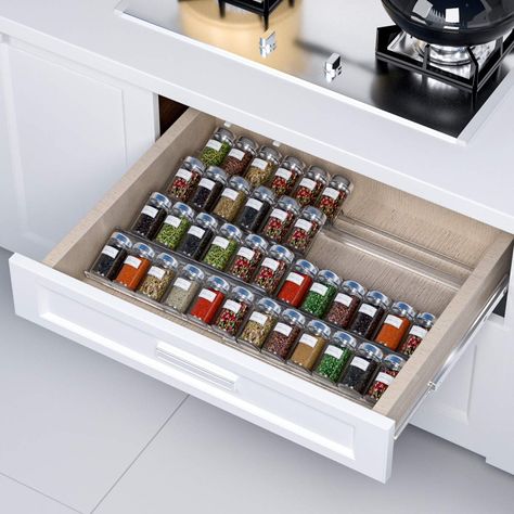 Organisation, Spice Rack Tray, Nursery Drawer Organization, Spice Drawer Organizer, Drawer Spice Rack, Spice Organization Drawer, Cutlery Drawer, Acrylic Drawers, Makeup Drawer Organization