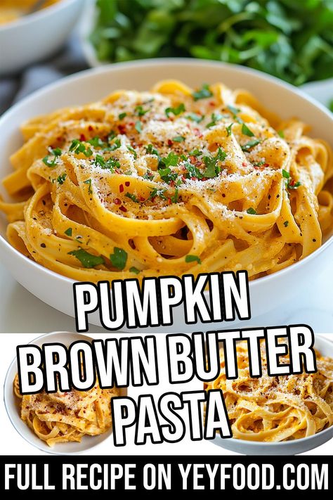 Pumpkin Brown Butter Pasta - Yeyfood.com: Recipes, cooking tips, and kitchen hacks for home cooks of all levels Pumpkin Pasta Noodles, Cowboy Butter Pasta Recipe, Brown Butter Pasta Sauce, Brown Butter Pumpkin Pasta, Brown Butter Sauce For Pasta, Pumpkin Pasta Recipes, Butter Pasta Sauce, Brown Butter Pasta, Pasta Craving