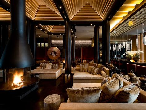 Hot List 2014: Drink In Style at the Best New Hotels | Condé Nast Traveler Chedi Hotel, Andermatt Switzerland, Chedi Andermatt, Fendi Casa, Andermatt, Lobby Lounge, Lobby Design, Ski Lodge, Design Hotel