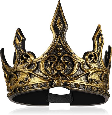 Amazon.com: Amosfun Royal Foam King Crown Headband Boys Cosplay Crown Prop Party Favors : Toys & Games Medieval King Costume, Crowns For Men, Gold King Crown, King Crowns, Medieval King, Cosplay Crown, Boy Crown, Medieval Crown, Male Crown