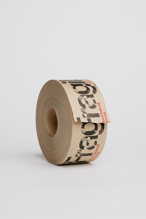 LIMITED EDITION OF 30 Water activated packing tape printed in black and red. Can be a sculpture that sits on your shelf or table or can be used to pack and ship things. Stamped and signed. Designed by Actual Source using CCTV typeface by Dinamo. 3 inches wide1 Roll = 450 ft Actual Source, Place Branding, Fragile Tape, Red Can, Packing Tape, Black And Red, Limited Edition, Stamp, Sculpture