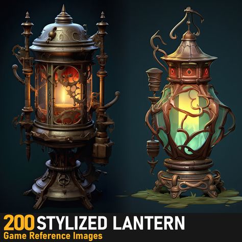 Lantern Concept Art, Fantasy Lantern, Prop Concept Art, Environmental Concept Art, Halloween Lantern, Game Animation, Pirate Games, Props Concept, Animation Illustration