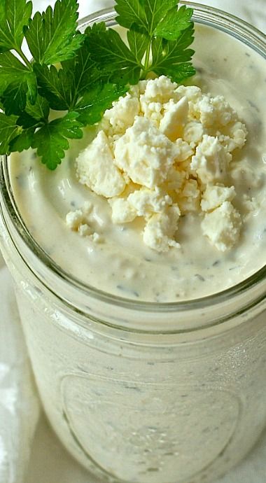 Rich & Chunky Feta Cheese Salad Dressing & Dip Feta Salad Dressing, Vinegrette Salad Dressing, Feta Dressing, Cheese Salad Dressing, Salad Art, Feta Cheese Salad, Farmers Cheese, Salad Dressing Recipe, Salad Dressing Recipes Homemade