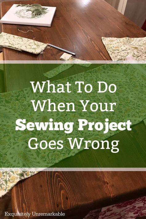 What To Do When Your Sewing Project Goes Wrong Easy Sewing Projects For Beginners, Simple Sewing Projects, First Sewing Projects, Sewing Machine Projects, Sewing Courses, Simple Sewing, Beginner Sewing, Beginner Sewing Projects Easy, Sewing Pillows