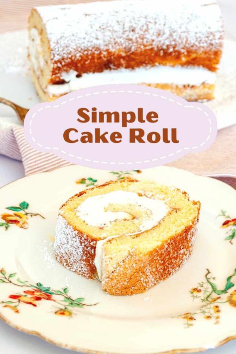 Ever look at a cake roll and wonder HOW it's done? This simple recipe has all the directions you need for making a successful cake roll. Tons of tips and tricks to get it done just right. From baking to rolling everything you need to know is right here when you learn to make a classic cake roll #gbbo #gbborecipe #greatbritishbakingshow #cakeroll #swissroll #jellyroll #roulade Cake Roll Recipes Easy, Jelly Rolls Recipe, Bakery Style Cake, Jelly Roll Cake, Easy Mug Cake, Sweet Roll Recipe, Cake Roll Recipes, Gourmet Cakes, House Big