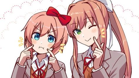 artist: @/nkpzpz [twitter] Sayori And Monika, Monika And Sayori, Monika X Sayori, Best Friend Match, Doki Doki, Literature Club, Persona 5, Art Studies, All Of Us