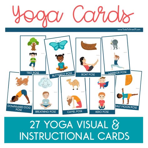 Pediatric Yoga Cards - Tools To Grow #BabyProblem Preschool Yoga, Toddler Yoga, Yoga Games, Animal Yoga, Childrens Yoga, Yoga Nature, Kids Yoga Poses, Yoga Cards, Yoga Posen