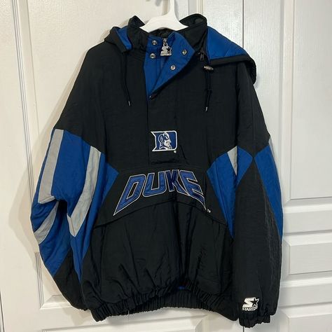 Starter Jackets & Coats | Classic 90s Starter Half Zip Duke Jacket Giant | Coloration: Black/Blue | Dimension: L- #90s #BlackBlue #Coats #Color #Duke #Jacket #Jackets #large #Size #starter #Vintage #Zip Check more at https://howcandothis.com/manstyle/starter-jackets-coats-classic-90s-starter-half-zip-duke-jacket-giant-coloration-black-blue-dimension-l/ 90s Style Black Outerwear For Spring, Black Throwback Hooded Outerwear, Black Hooded Throwback Outerwear, Black Throwback Winter Outerwear, Black Winter Vintage Outerwear, Vintage Black Windbreaker For Winter, 90s Black Long Sleeve Outerwear, Thrift Jacket, Designer Winter Jackets