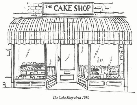 Black And White Cake, Shop Facade, Poster Graphics, Vintage Buffet, Shop Sign Design, Interior Vintage, Outdoor Training, Shop Illustration, Shop Fronts