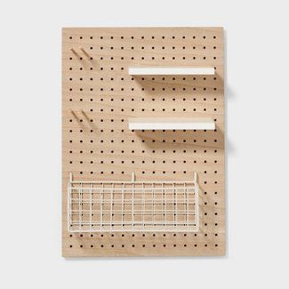 Pillowfort : Target Pegboard Kids Room, Peg Board Kids Room, Kids Art Supply Organization, Peg Board Organization, Home Art Studio Ideas, Pegboard Shelves, Kids Desk Organization, Wooden Pegboard, Pegboard Organization