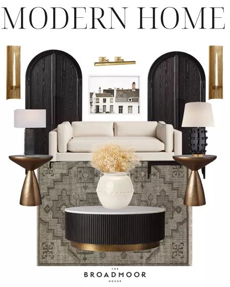 Hattie Cabinet, Broadmoor House, Hm Home, Modern Glam, Interior Design Mood Board, Decor Home Living Room, Neutral Decor, Round Coffee Table, Living Room Inspiration