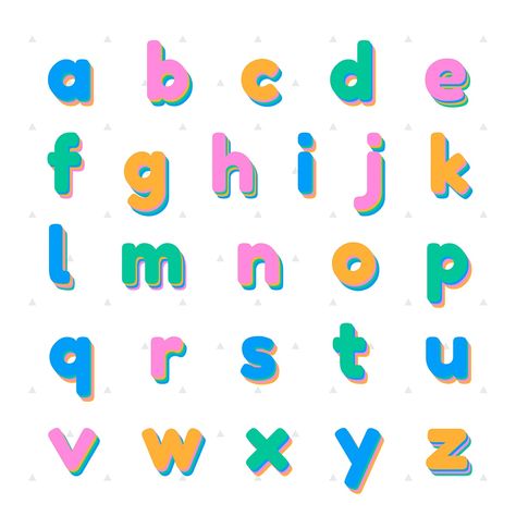 Abjad Lettering A-z, Alphabet School, A To Z Alphabet, Z Alphabet, School Fonts, 3d Font, Image Font, Alfabet Letters, Free Illustration Images