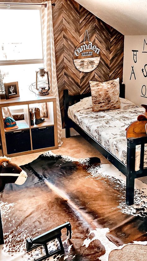 Barndominium Kids Room, Cowboy Theme Bedroom, Boys Western Bedroom Ideas, Western Toddler Boy Room, Toddler Cowboy Room, Western Kids Bedroom, Cowboy Room Boys, Cowboy Toddler Room, Cowboy Bedroom Boys