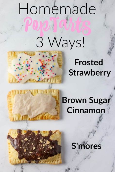 Homemade Pop Tarts (3 ways) - Boston Girl Bakes Homemade Pop Tarts Recipe, Pop Tarts Recipe, Strawberry Pop Tarts, Homemade Pop Tarts, Strawberry Pop, Poptart Recipe, Strawberry Pop Tart, Tarts Recipe, Strawberry Preserves