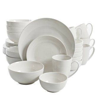 White Dinnerware Set, Casual Dinnerware, Ceramic Dinnerware Set, Stoneware Dinnerware Sets, White Dinnerware, White Bed, Stoneware Dinnerware, White Dishes, Ceramic Dinnerware