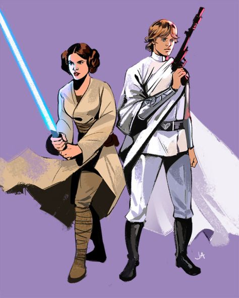 Gorgeous Star Wars Fanart Imagines If Luke Skywalker and Princess Leia Swapped Roles Jedi Leia, Star Wars Meme, Arte Nerd, Role Reversal, Leia Organa, Original Trilogy, Star Wars Fan Art, Star Wars Pictures, Star Wars Fandom