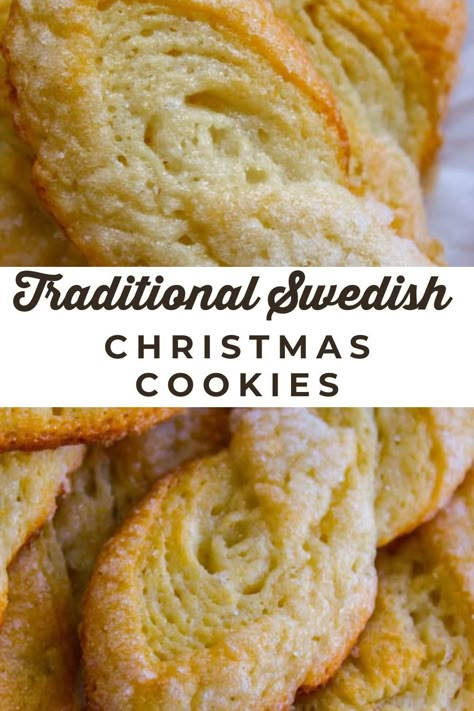 For Christmas dessert, try this traditional Swedish sour cream twists recipe, featuring layers of tender yeast dough with a hint of sweetness. Perfect for holiday baking, these traditional cookies have a unique, flaky texture. European Desserts Traditional, Christmas Cookie Unique, Swedish Gingerbread Cookies, Swedish Christmas Baking, Swedish Baked Goods, Swedish Cookies Christmas, Swedish Desserts Authentic, Swedish Baking Recipes, Swedish Dessert Recipes