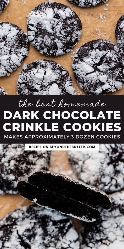 Best Chocolate Crinkle Cookies, Chocolate Crinkle Cookie, Tiger Cookies, Chocolate Crinkle Cookies Recipe, Cookies Video, Homemade Dark Chocolate, Crinkle Cookies Recipe, Chocolate Crinkle, Carlsbad Cravings