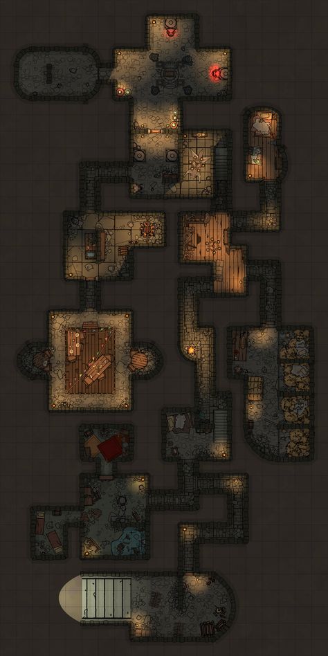 Dungeon under the Keep [20x40] - Bonus Map thanks to Stephen | miks.maps on Patreon Skyrim Map, Dnd Board, Map Inspiration, Fantasy Dungeon, Dungeon Room, Pathfinder Maps, Fantasy City Map, Map Layout, Dnd World Map