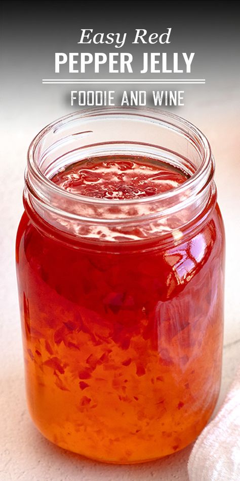 How To Make Red Pepper Jelly, Sweet Pepper Jam Recipe, Sweet Red Pepper Jelly, Recipe For Pepper Jelly, Cayenne Pepper Ideas, Spicy Red Pepper Jelly, Red Chili Peppers Recipes, Sweet Pepper Jelly Recipe Easy, Mini Red Pepper Recipes