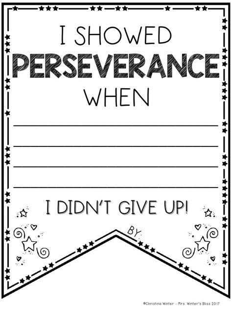 Perseverance Lessons For Elementary, Perseverance Activities For Kids, Perseverance For Kids, Elementary Sel, Perseverance Activities, Worksheets For Elementary, Name Practice, Mindset Activities, Growth Mindset Activities