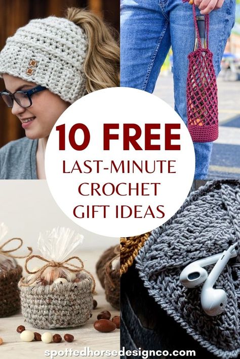 Small Crocheted Bag, Quick Crochet Gifts For Friends, Quick Crochet Gift Ideas For Women, Men’s Crochet Gifts, Easy Christmas Crochet Gifts, Crochet Gifts For Grandparents, Crochet Small Ideas, Crochet Gifts For Coworkers, Free Crochet Gift Patterns