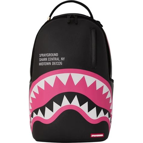 SPRAYGROUND CENTRAL SOLID GREY WITH PINK SHARK MOUTH B6362 Μαύρο - GLAMI.gr Pretty Backpacks, Cute Backpacks For School, Anti Hero Skateboards, Bestie Board, Osiris Shoes, Spray Ground, Baker Skateboards, Pink Shark, Shark Mouth