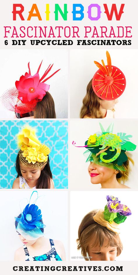 Ascot Hats Diy, Diy Fancy Hat, Fascinators For Kids, Tea Party Hats For Women Diy How To Make, Diy Facinators Easy, Paper Hats Diy How To Make, Wacky Hat Day Ideas, Homemade Fascinators, How To Make A Fascinator Headband