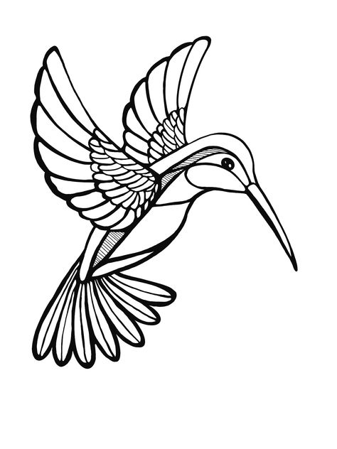 Hummingbird Coloring Pages, Hummingbird Art Drawing, Hummingbird Drawing, Dotted Drawings, Hummingbird Art, Stained Glass Birds, Bird Coloring Pages, Coloring Pages Printable, Drawings Simple