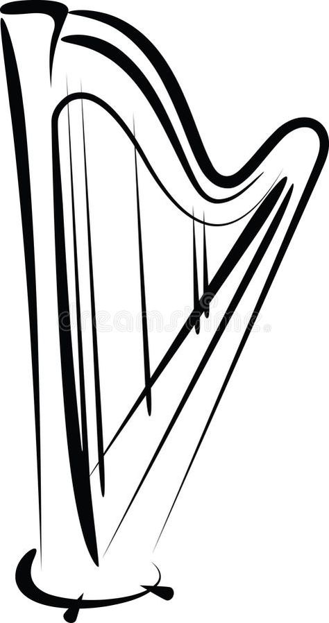 Harp. Simple illustration with a harp #Sponsored , #SPONSORED, #AD, #Harp, #illustration, #harp, #Simple Harp Drawing, Irish Harp Tattoo, Harp Illustration, Harp Art, Rome Activities, Irish Harp, Clover Tattoos, Simple Illustration, Harp