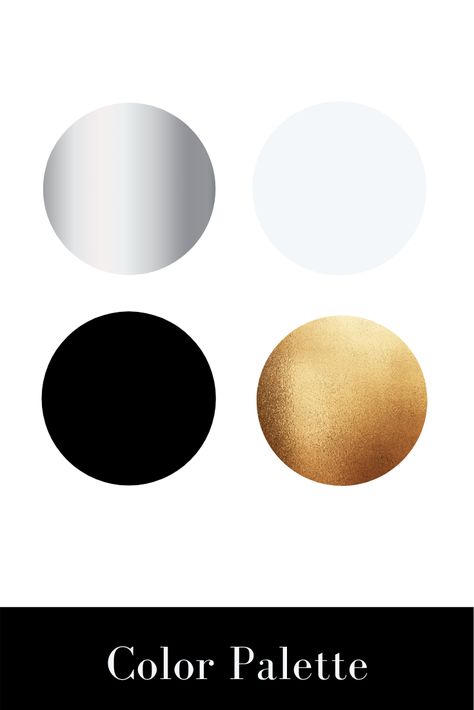 Black White Gold Colour Palette, Black White Silver Gold Color Palette, Black Grey Gold Colour Palette, Black And Gold Color Combination, Black White Gold Branding Color Schemes, Black Gold Silver Color Palette, Silver And Black Color Palette, Black White Silver Color Palette, Gold And Silver Color Palette