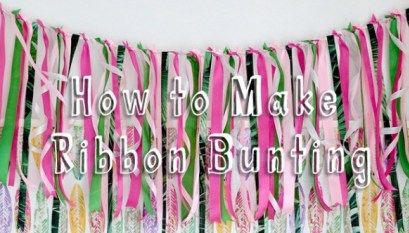 How To Make Ribbon Bunting In Easy Steps Wedding Bunting Ideas, Ribbon Bunting, Bunting Ideas, Girly Room Decor, Wedding Bunting, All Pink, Girly Room, How To Make Ribbon, Green Wallpaper