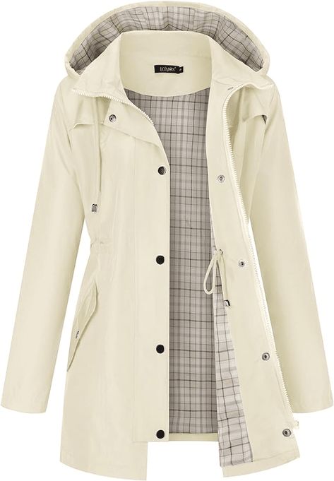 The Best Fashionable Raincoats To Wear This Spring 50 is not old fashion blogger tania stephens white Cute Raincoats, Raincoat Fashion, Waterproof Rain Jacket, Alaskan Cruise, Rain Jacket Women, Cruise Outfits, Softshell Jacket, Hooded Raincoat, Raincoats For Women