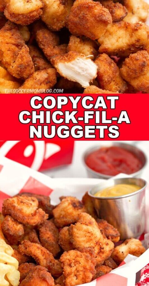 Chick Fil A Chicken Recipe, Home Made Chicken Nuggets, Copycat Chick Fil A Nuggets, Chick Fil A Chicken Nuggets Recipe, Chik Fil A Chicken, Chick Fil A Recipe Copycat, Chick Fil A Chicken Nuggets, Crisp Chicken, Chick Fil A Nuggets