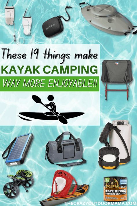 Must Have Kayak Accessories, Kayak Packing List, Kayak Gear Accessories, Kayak Camping Hacks, Kayak Camping Meals, Kayak Camping Packing, Kayak Snacks, What To Wear Kayaking Outfit, Kayak Essentials