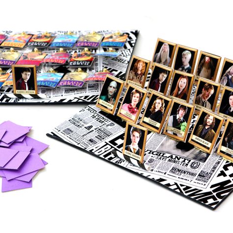 DIY Harry Potter Guess Who Game | Karen Kavett Harry Potter Guess Who Printable Free, Purple Scrapbook Paper, Harry Potter Board Game, Harry Potter Monopoly, Guess Who Game, Harry Potter Cards, Diy Harry Potter, Cardstock Crafts, Harry Potter Classroom