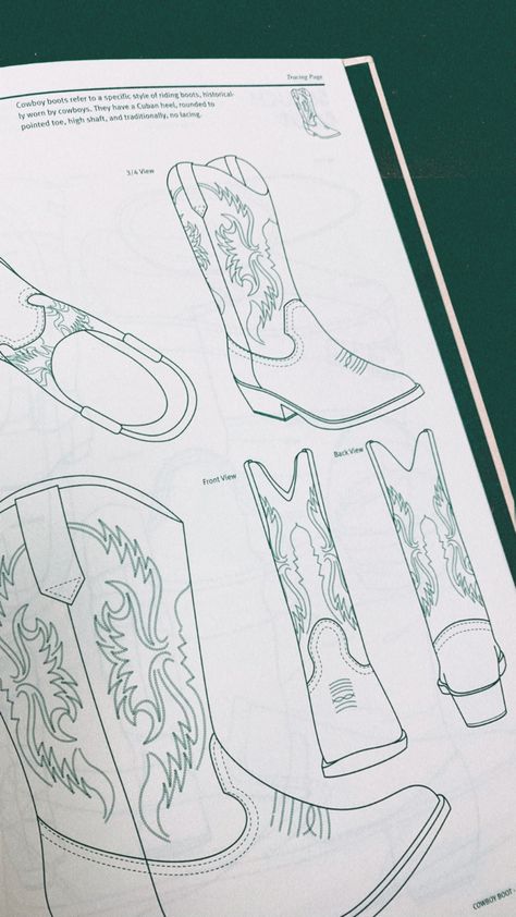 Cowboy Boot Stitching Pattern, Cowboy Boot Design Drawing, How To Draw Cowboy Boots Step By Step, Boot Design Drawing, Boot Stitch Pattern, Cowboy Boot Sketch, Cowboy Boot Design, Cowboy Boot Pattern, Cowboy Boots Illustration