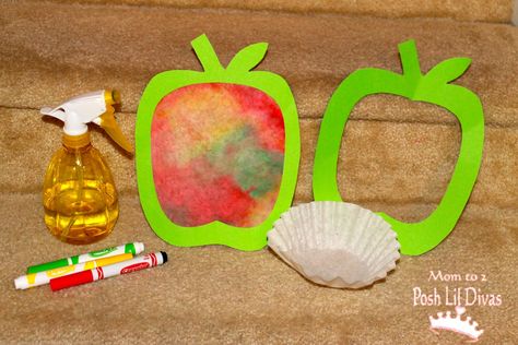 Parts of an Apple Template | Coffee Filter Apple Art | Go Au Pair- New Jersey Acorn Activities, Apple Projects, Preschool Farm, September Preschool, Class Crafts, September Crafts, Apple Preschool, November Activities, Apple Unit