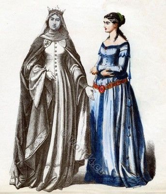 Fashion German nobility 14tes century, Middle Ages Women`s Fashion, Gothic dresses. The Cotehardie. 14th Century Clothing, Medieval Germany, Middle Ages Clothing, Medieval Gown, Gothic Costume, Medieval Gothic, Era Fashion, Late Middle Ages, Middle Age Fashion