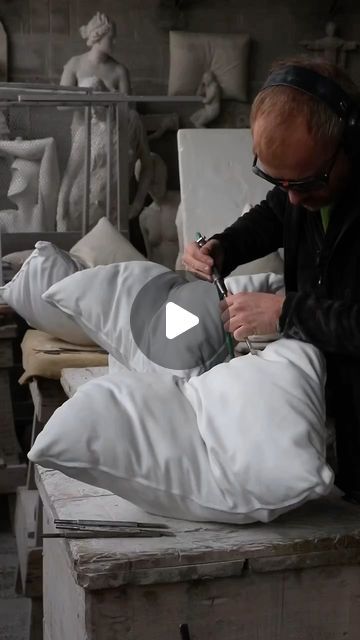 Strike Art on Instagram: "Life at the pillow factory  By @fageras_sculpture" Pillow Sculpture, The Pillow, Marble Sculpture, Instagram Life, Heart Art, Art Sculpture, Anton, Sculpture Art, Pillow Art