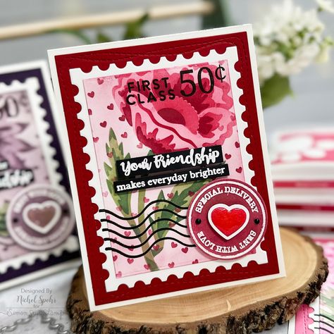 Oversized Postage Cards with Waffle Flower – Nichol Spohr LLC Nichol Spohr, Postage Stamp Design, Congrats Card, Honey Bee Stamps, Miss You Cards, Hello Cards, Whimsy Stamps, Flower Sketches, Making Cards