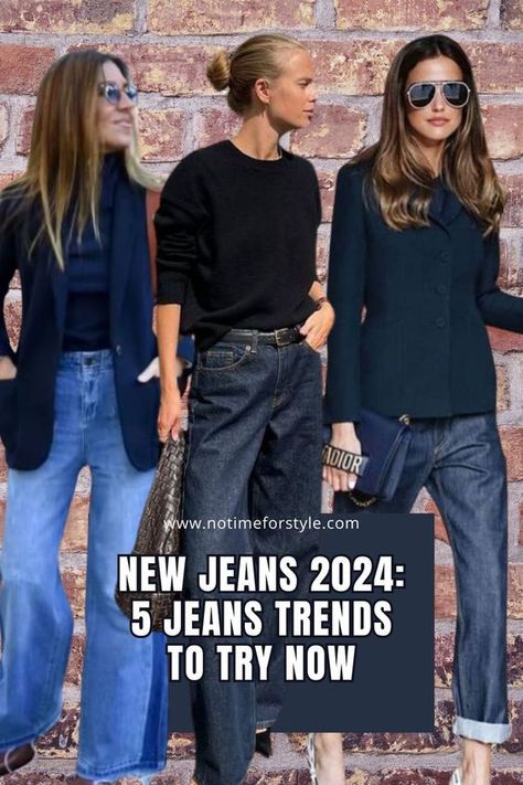 Step into style with our New Jeans 2024 collection! Discover 5 must-try trends that redefine denim fashion. From timeless classics to bold innovations, elevate your wardrobe with the latest in jeans fashion. Explore comfort and chic designs that cater to your unique style. #NewJeans2024 #DenimTrends #FashionForward #JeansStyle #TrendyWardrobe Women Street Style 2024, Jean Outfits 2024, Denim Street Style 2024, Fashion Trends 2024 2025, 2024 Jeans Style, Trendy Jeans Top Outfit, Classic Jeans Outfit, 2024 Jeans Trend, Spring Street Style 2024