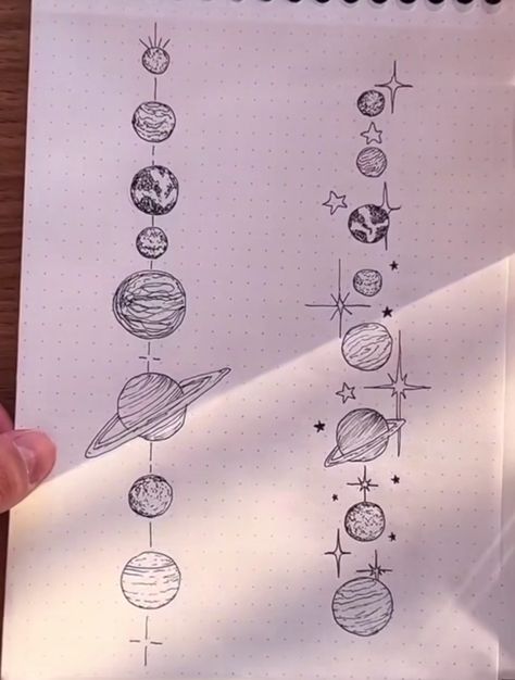 Solar System Tattoo, Sailor Moon Tattoo, Planet Tattoos, Sibling Tattoos, Spine Tattoos For Women, Cute Tiny Tattoos, Space Tattoo, Spine Tattoo, Real Tattoo