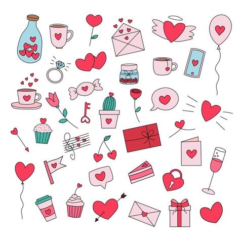 Cute Valentines Day Drawings, Valentine’s Day Doodles, Valentine’s Day Drawing, Valentines Day Drawings, Valentines Day Doodle, Valentines Icons, Valentine Doodles, Valentines Day Doodles, Valentine Drawing